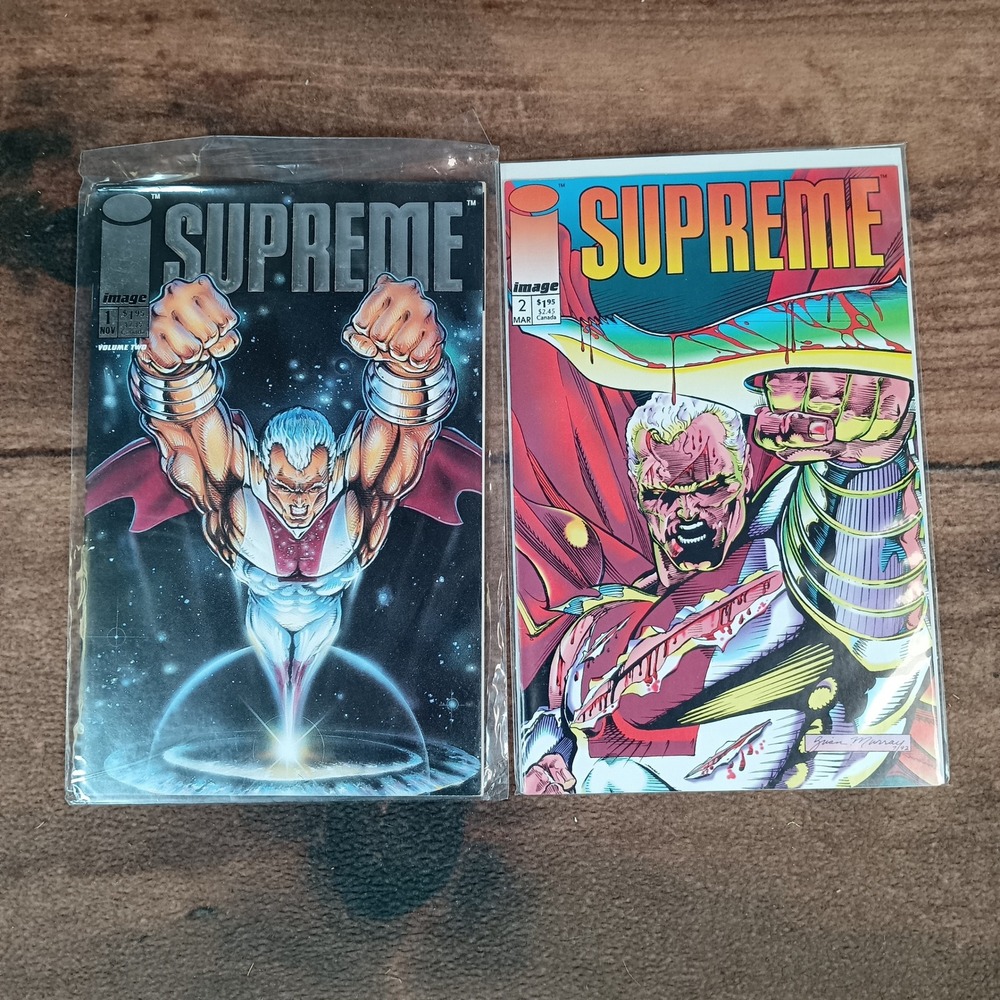 Image Comics Supreme Comic Book Set 1 2 Multi Excellent Rob Liefeld 90s Vintage